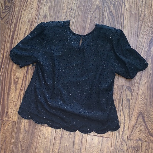 Vintage Silk Beaded Blouse - Picture 4 of 4